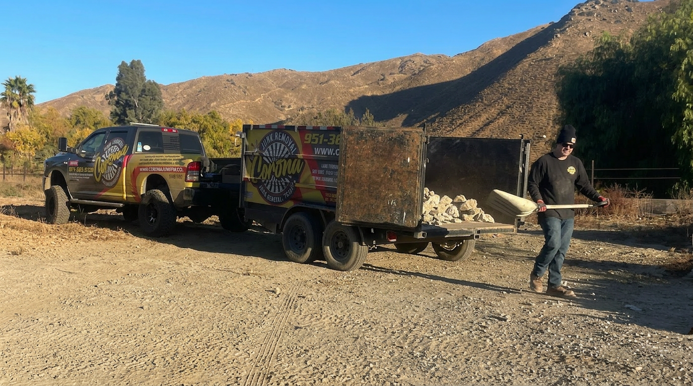 Temescal Valley illegal dumping clean up of debris