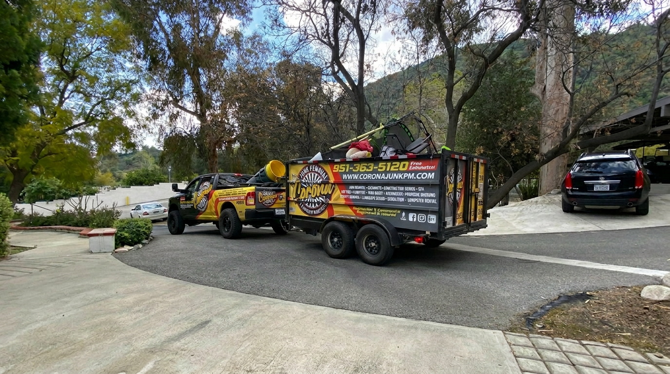 Temescal Valley junk hauling full trailer load