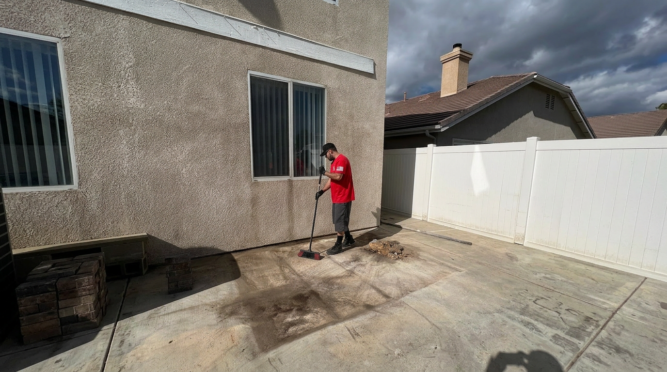 Temescal Valley hot tub removal clean concrete pad